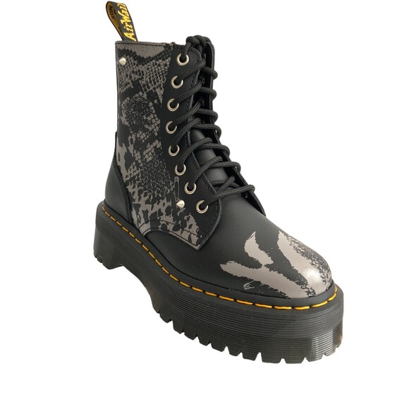 Dr Martens Boots Animal Print Smooth Leather Studded Jadon Lace-up Cybergrunge 6 - Picture 1 of 11